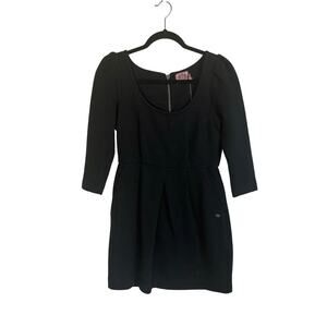 NWT Juicy Couture Black Coco Pleated Dress Mini Dress Pockets Size Small